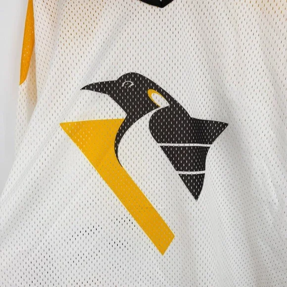 Vintage CCM Pittsburgh Penguins Mesh Penguin Hockey Jersey Mens XL White 90s USA